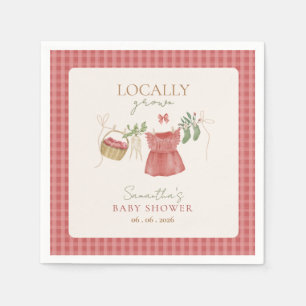 Rose Locally Grown Farmer's Market Baby Shower Napkin