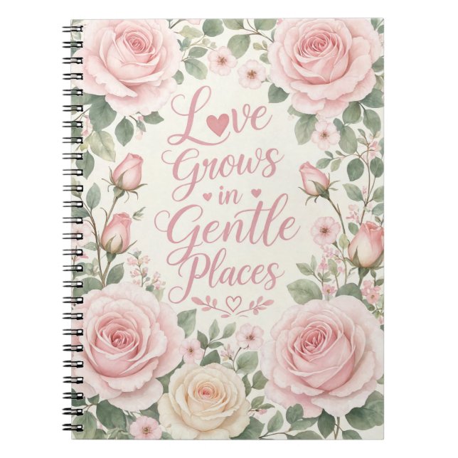 Rose : Love Grows in Gentle Places Notebook (Front)