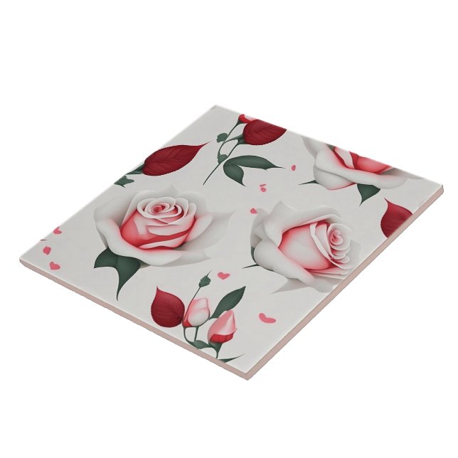 Rose Love Popular Vintage Collection Ceramic Tile (Side)