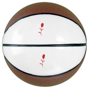 Rose Madder, Lava Red, floral Design Basketball
