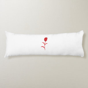 Rose Madder, Lava Red, floral Design Body Cushion