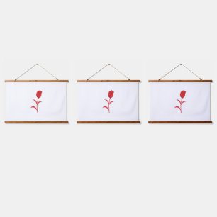 Rose Madder, Lava Red, floral Design Hanging Tapestry