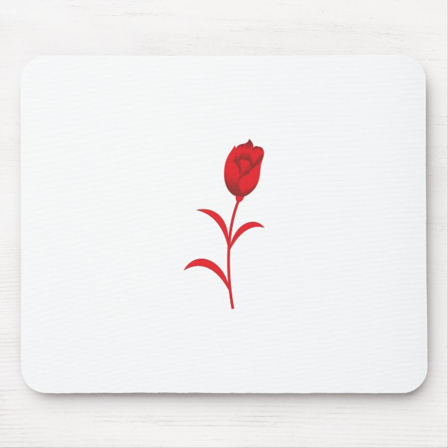 Rose Madder, Lava Red, floral Design Mouse Pad (Front)
