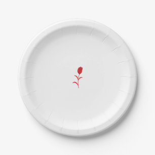 Rose Madder, Lava Red, floral Design Paper Plate