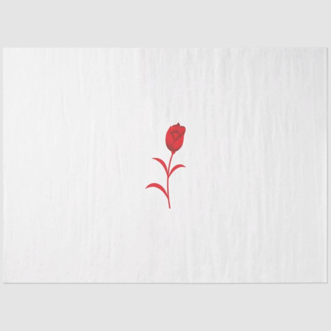 Rose Madder, Lava Red, floral Design Tissue Paper (Front)
