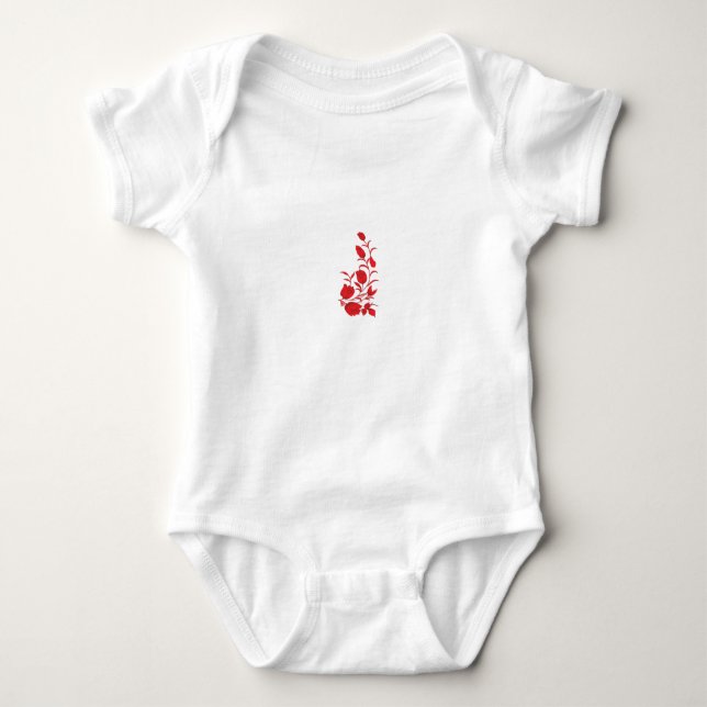 Rose Madder, Thunderbird floral design Baby Bodysuit (Front)