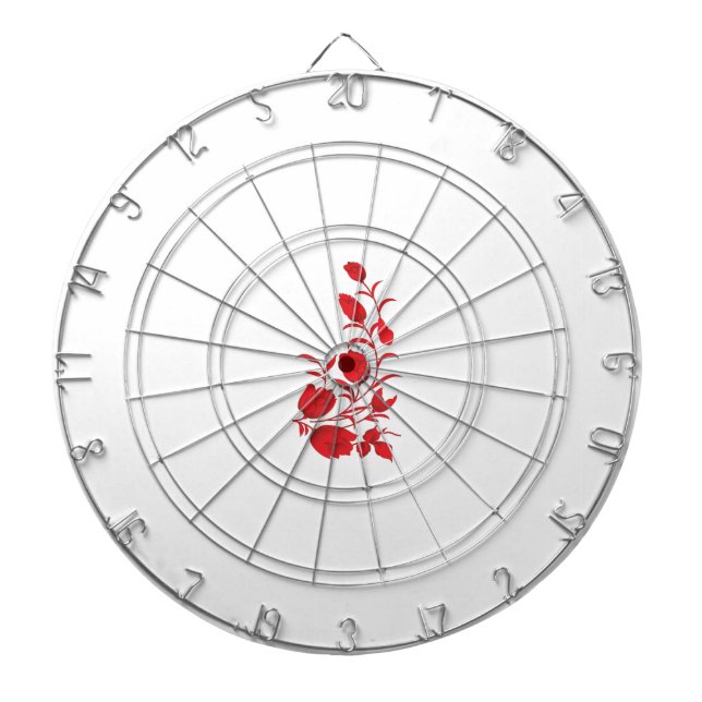 Rose Madder, Thunderbird floral design Dartboard (Front)