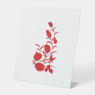Rose Madder, Thunderbird floral design Pedestal Sign