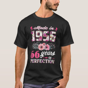 Rose Made In 1956 66Th Birthday Women 66 Year Of P T-Shirt