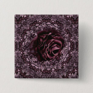 Rose Mandala  15 Cm Square Badge