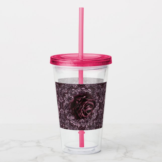 Rose Mandala  Acrylic Tumbler (Front)