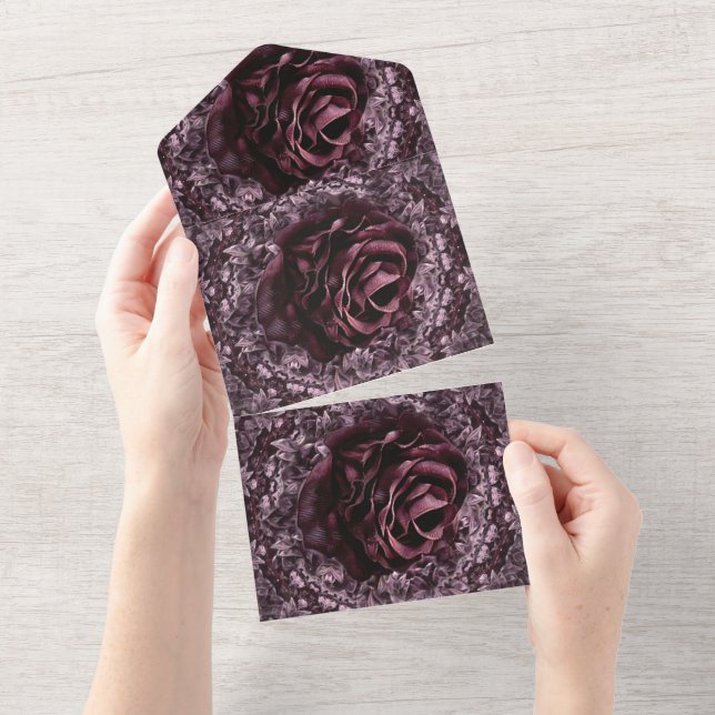 Rose Mandala  All In One Invitation (Tearaway)