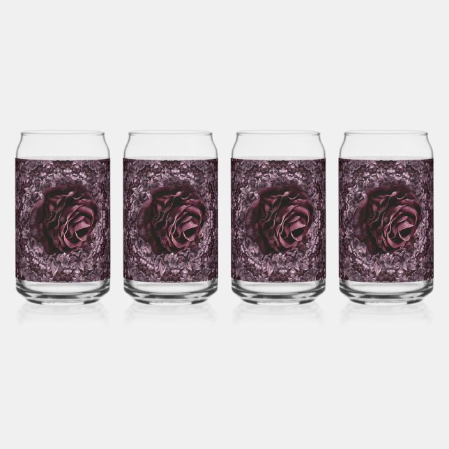 Rose Mandala  Can Glass (Front)