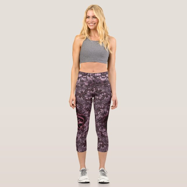 Rose Mandala  Capri Leggings (Front)