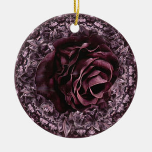 Rose Mandala Ceramic Ornament