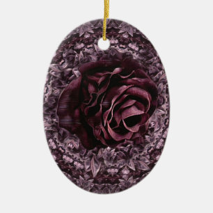 Rose Mandala Ceramic Ornament