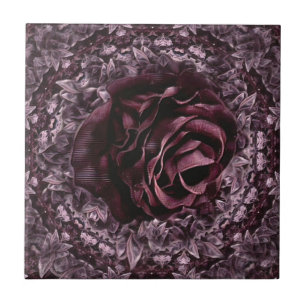 Rose Mandala Ceramic Tile