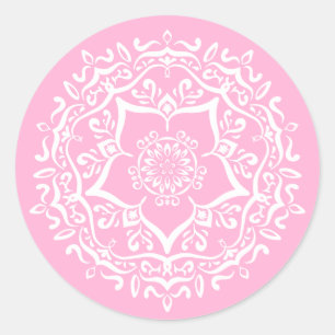Rose Mandala Classic Round Sticker