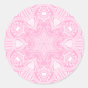 Rose Mandala Classic Round Sticker