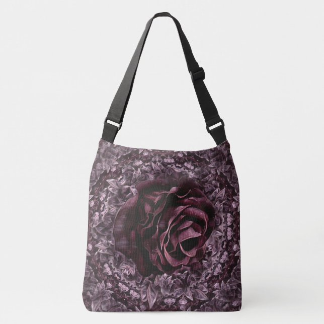 Rose Mandala  Crossbody Bag (Front)