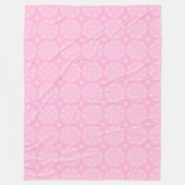 Rose Mandala Fleece Blanket (Front)