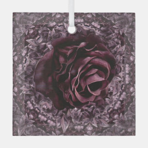 Rose Mandala  Glass Tree Decoration