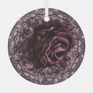 Rose Mandala Glass Tree Decoration