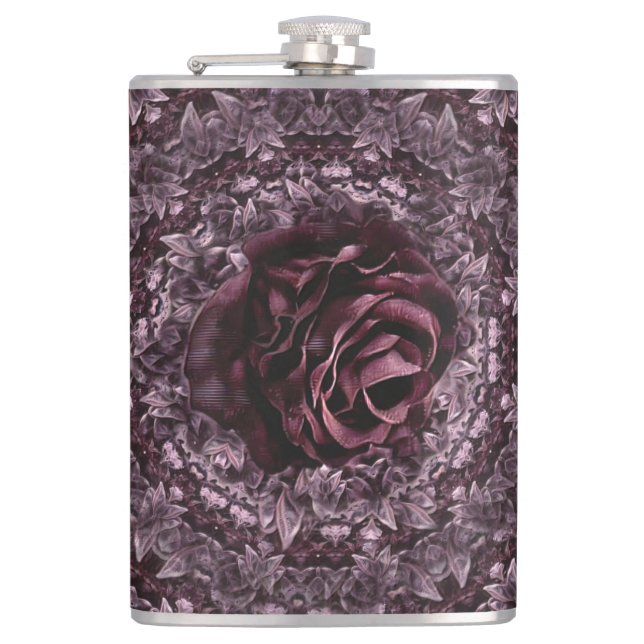 Rose Mandala  Hip Flask (Front)