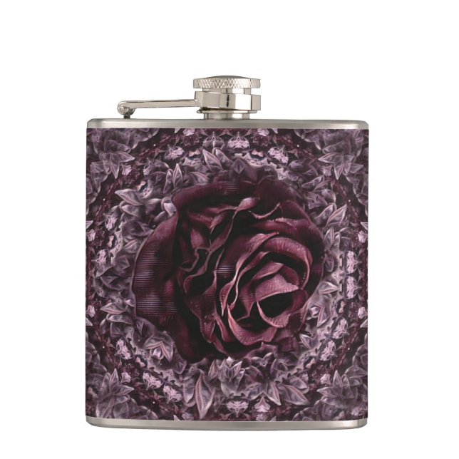 Rose Mandala  Hip Flask (Front)