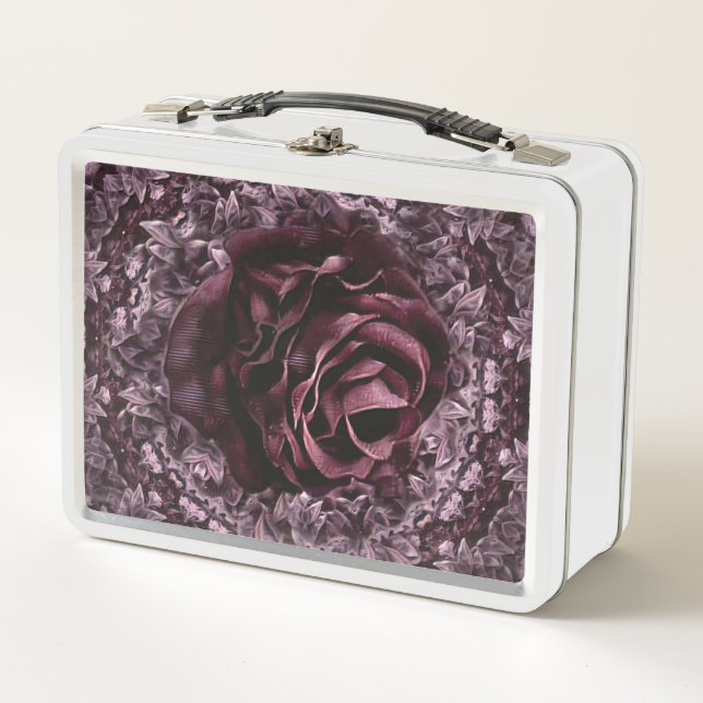 Rose Mandala  Metal Lunch Box (Front)