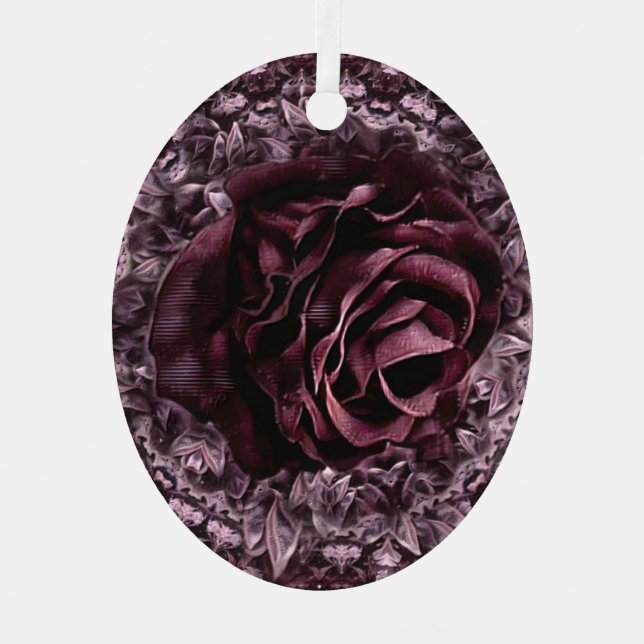 Rose Mandala  Metal Tree Decoration (Front)