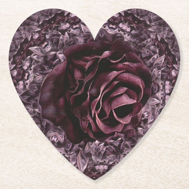 Rose Mandala  Paper Coaster (Front)