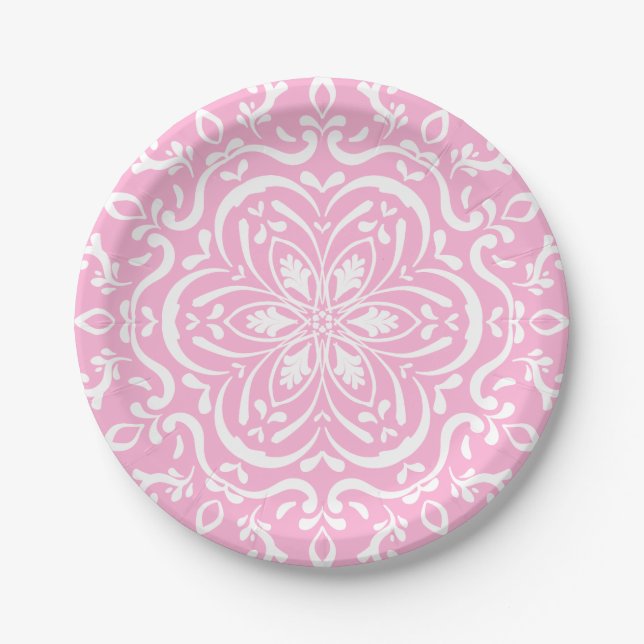 Rose Mandala Paper Plate (Front)