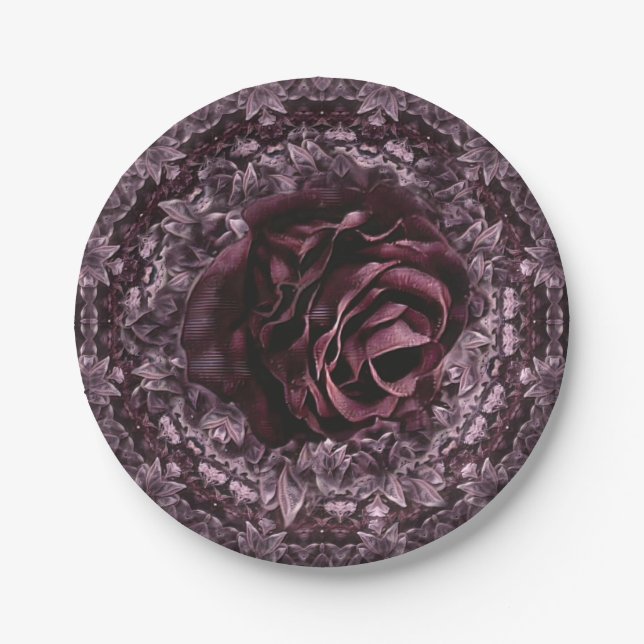 Rose Mandala  Paper Plate (Front)