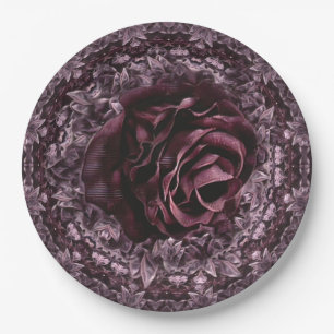 Rose Mandala Paper Plate