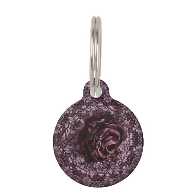 Rose Mandala  Pet Tag (Front)