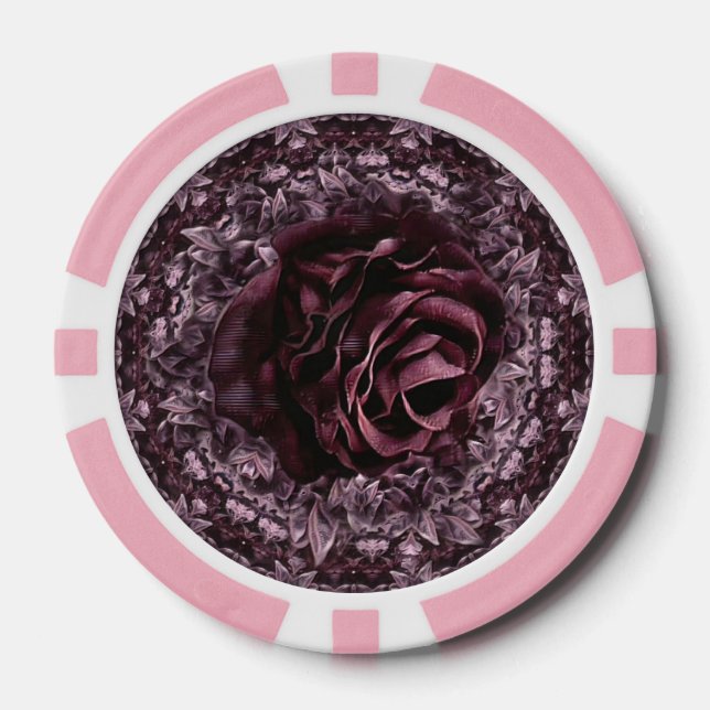 Rose Mandala  Poker Chips (Front)