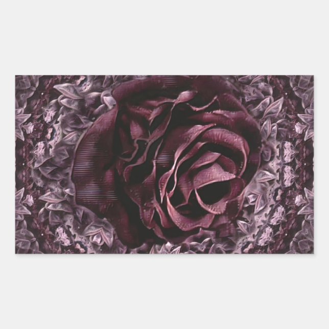 Rose Mandala  Rectangular Sticker (Front)