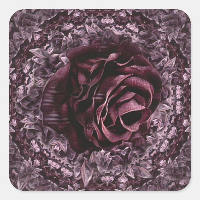 Rose Mandala  Square Sticker (Front)