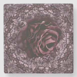 Rose Mandala Stone Coaster