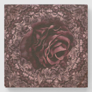 Rose Mandala  Stone Coaster