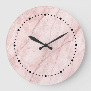Rose Marble Organic Dusty Rose Blush  Large Clock