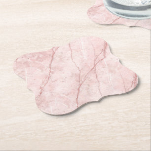 Rose Marble Organic Dusty Rose Blush Paper Coaster