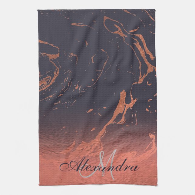 Rose Marble Texture Tea Towel (Vertical)