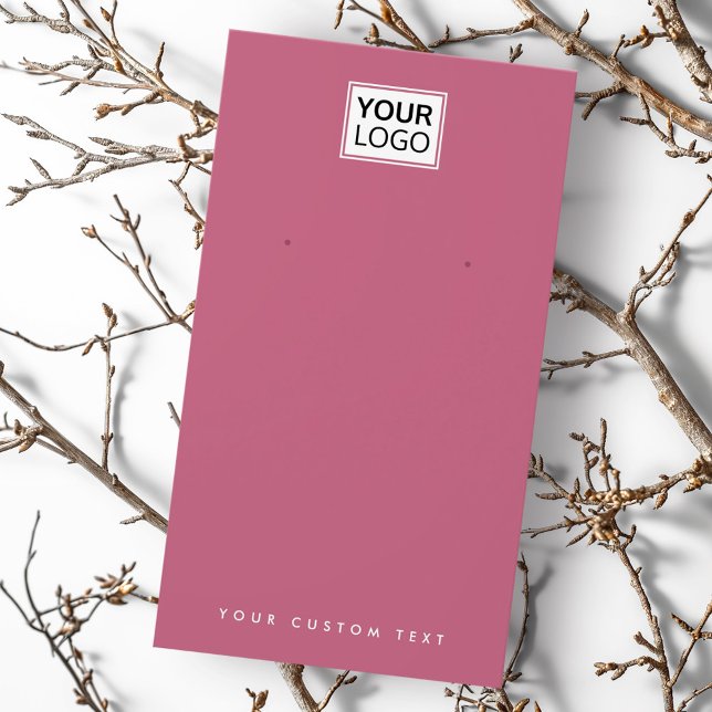 Rose mauve add logo earring display card (Rose mauve add logo earring display card)