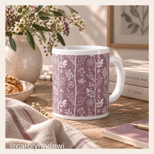 Rose Mauve Charming Garden Botanicals Large Coffee Mug