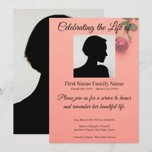 Rose memorial invitation