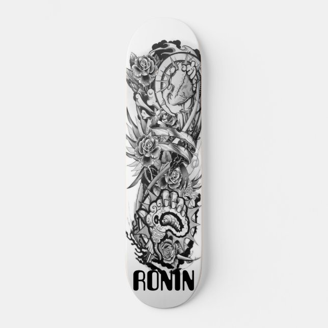 Rose Metal Dragon Tiger Survivor Skateboard Deck (Front)