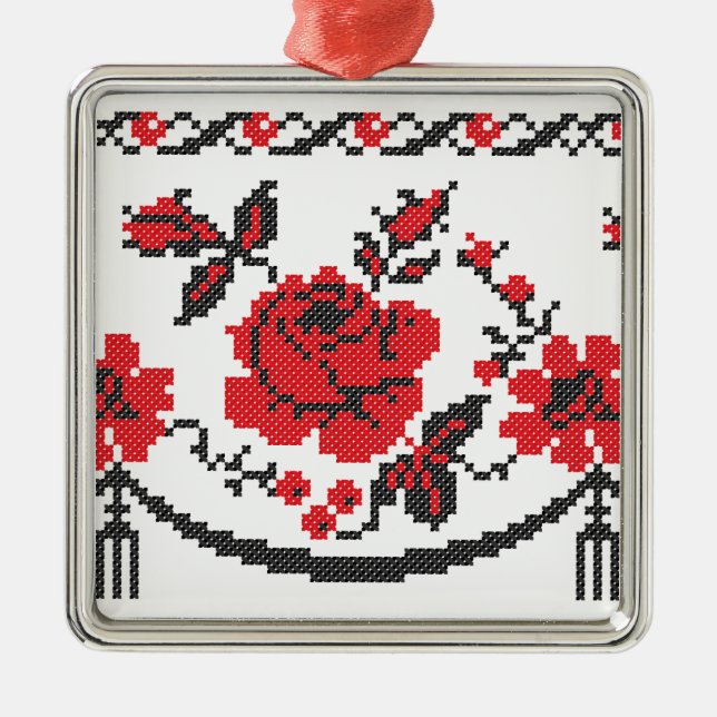 Rose Metal Ornament (Front)