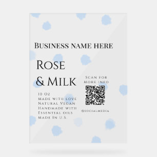 Rose milk handmade soap business QR code add detai Acrylic Sign